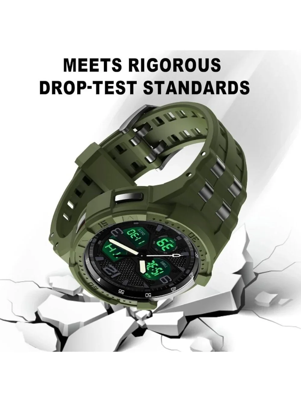 Men's Green Analog Quartz Compatible Samsung Galaxy Classic LED Digital Watch